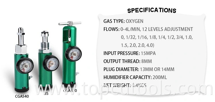 Pin Index Cga870 Cga540 Medical Oxygen Regulator for U. S. a Market